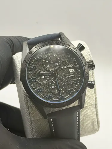Relógio Tag Heuer Carrera All Dark Cinza Masculino Pulseira Silicone Linha Entrada