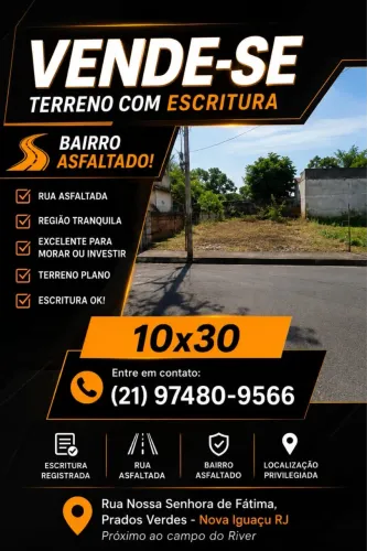 Vende-se Terreno 10x30 com Escritura em Prados Verdes - Entrada + Parcelas / Aceito Carro