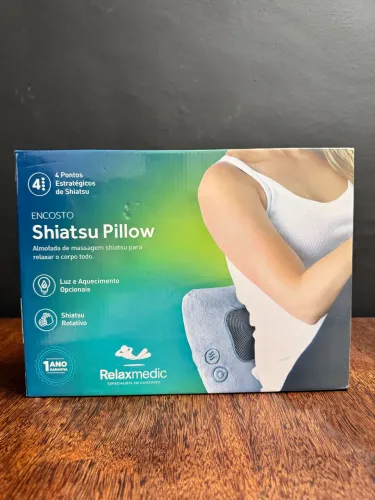 Almofada Massageadora Relaxmedic Shiatsu Pillow Original c/ Fonte 12V e Adaptador Veicular