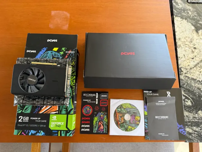 Placa de Vídeo GT 740 2GB GDDR5 128 bits PCYes. Seminova com NF