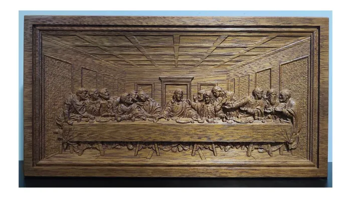 Quadro Santa Ceia em relevo 3D