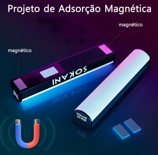 Lâmpada led tubo portátil Sokani x8 Rbg