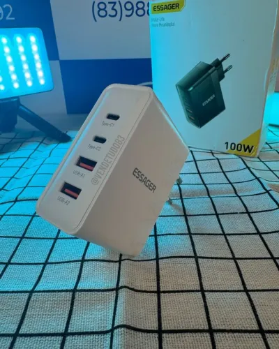 Carregador Essager 100w 2 entradas Usb C e 2 entradas USB