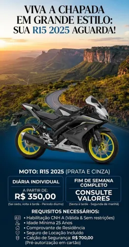 Aluguel de moto para turismo/passeio 