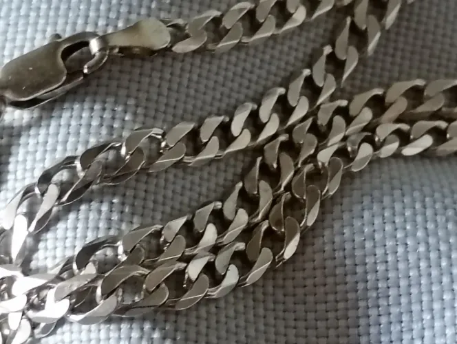 Corrente de prata legítima 925 escama perfeita 5mm/73cm VENDER logo