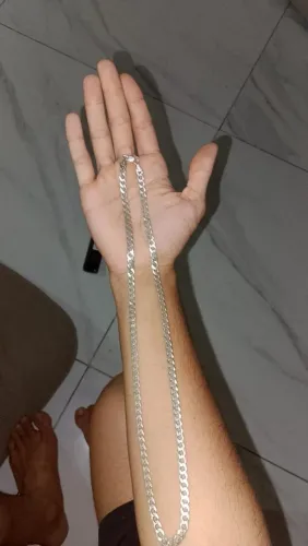 Corrente de prata 7mm por 70cm (925 legítimo)