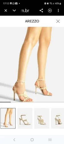 Sandália Bege Ráfia Salto Fino<br>R$ 459,90<br>R$