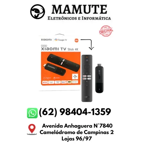 Xiaomi Mi Tv Stick 4k - Original Lacrado Comando de Voz 4K 8gb com 2gb de Ram