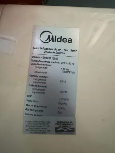 Ar condicionado midea 18.000