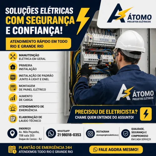 Eletricistas - credenciados light e enel - Átomo  Serviços Elétricos 
