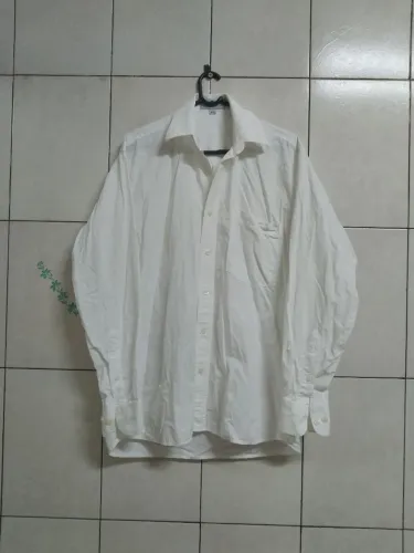 Camisa masculina branca de algodão com manga longa Guilherme Ludwig tamanho p