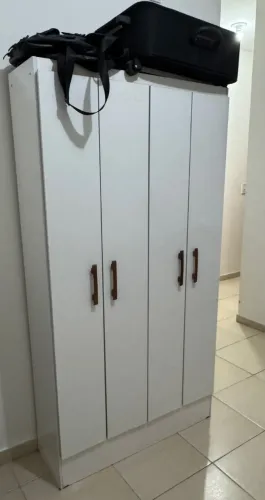 Armário Multiuso 4 Portas 8 Prateleiras Branco