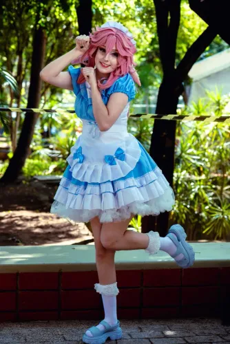 Vestido azul de Maid para cosplay feminino