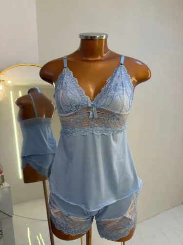 Baby-doll luxo azul