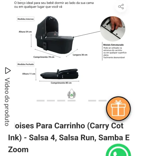 Kit Bebê Conforto + Moisés + Adaptadores ABC Design