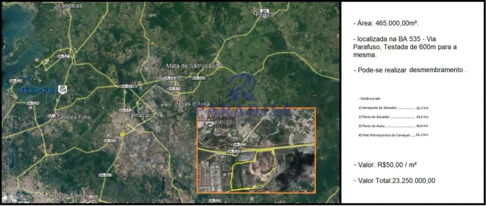 Área, Polo Petroquímico, Camaçari - R$ 23.2 mi, Cod: 68424