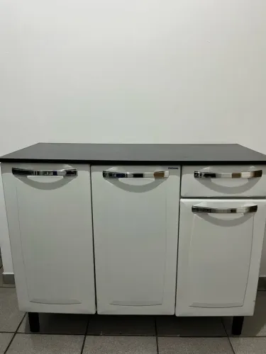 Balcão de Cozinha com Tampo Itatiaia Aço 3 Portas 1 Gaveta Rose