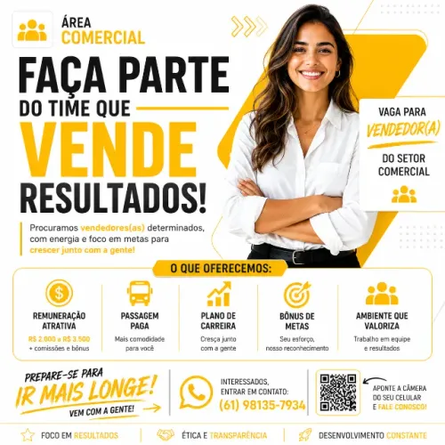 Agente de Vendas | Remuneração de até R$ 3.500,00