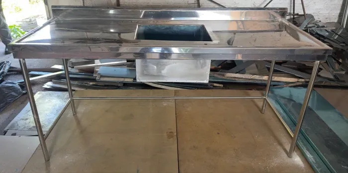 Pia aço inox 190x60