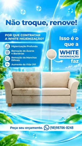 Higienização/ lavagem a seco de estofados.