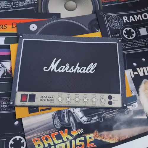 Tapete Capacho Decorativo Marshall Amplificador Guitarra baixo 60x40cm