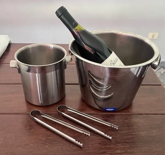 Conjunto de balde de inox novo