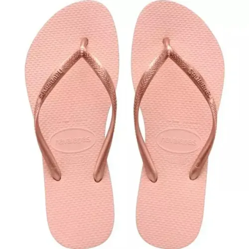 Chinelo Havaianas Slim Tira Fina Feminino Adulto Clássica Rosa Claro 40000300076