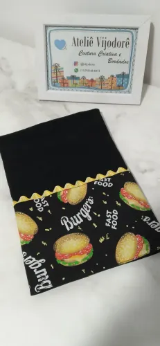 Panos de prato pretos Hambúrguer ?