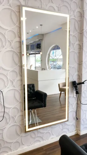 Espelho 4mm para salão de beleza com LED 200x90cm