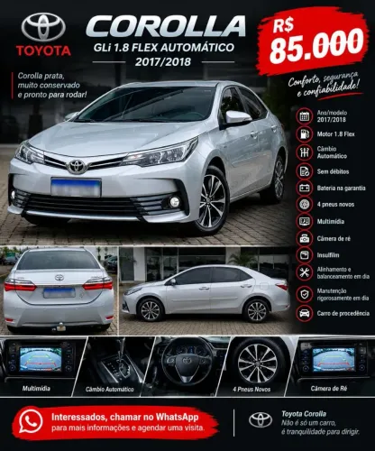 Toyota Corolla GLI 1.8 Flex 16V Aut. 2018