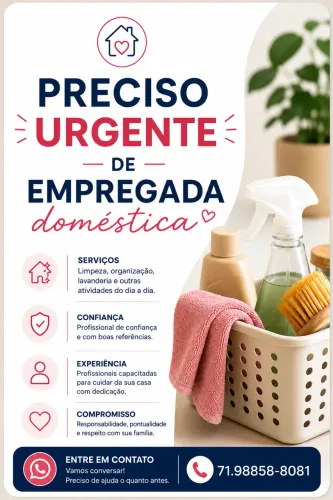 Vaga para secretária do lar (Lauro de Freitas)