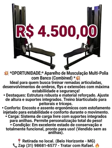Multi-Polia com Banco Combined - Peitoral e Tríceps