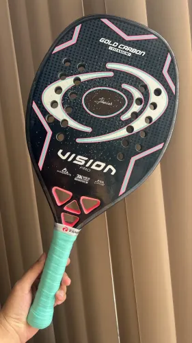 Raquete Vision Beach Tennis Gold Carbon 3K Titanium
