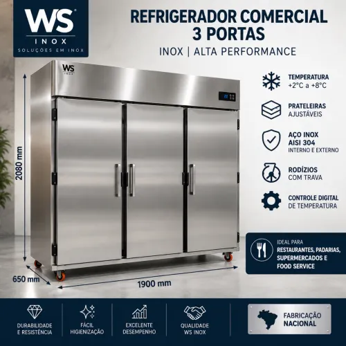Geladeira industrial para resfriados inox