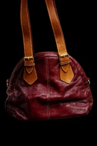 Bolsa de ombro vinho couro