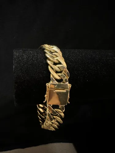 Pulseira Groumet 400 O G de ouro 18k procedência garantia eterna