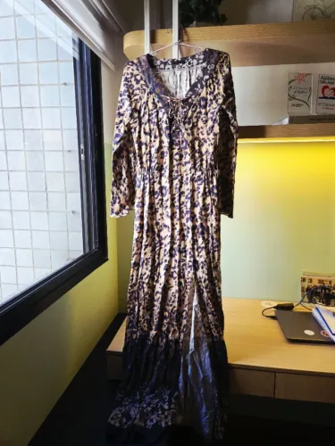Vestido longo animal print