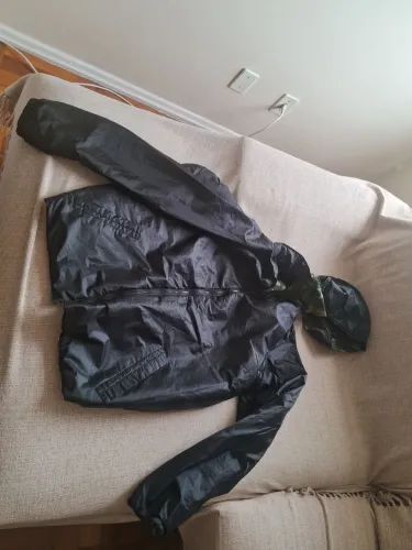 Jaqueta Malvinão dupla face preto e camuflado novo impermeável com capuz  