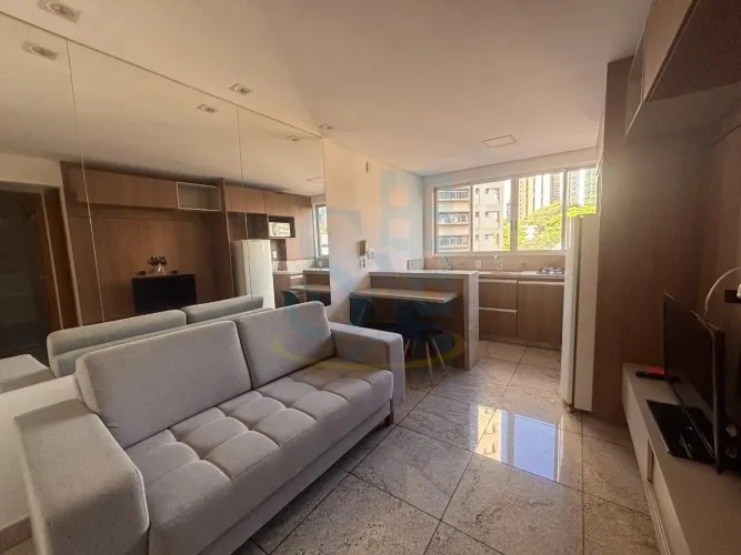 Excelente Apartamento Mobiliado para Locação na Savassi-BH: 1 quarto, sala, banheiro, gara