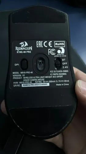Mouse Red Dragon Sem Fio King 4k PRO