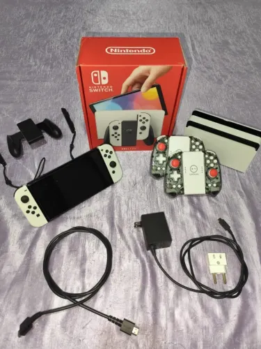 Nintendo Switch OLED D3SBLOQU3ADO 512GB Completo + 2 Controles Linyuvo KS58