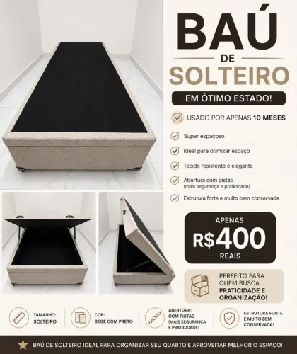 BAÚ DE SOLTEIRO SEMI NOVO
