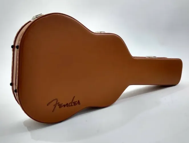 Hardcase / Estojo Rígido Fender - Acabamento Vintage Marrom com Interior em Pelúcia Bordô