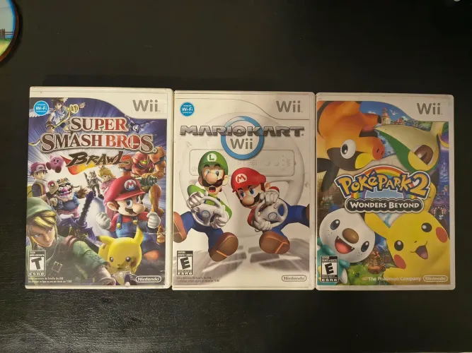 Jogos Wii Super Smash Mario Kart Pokepark 2