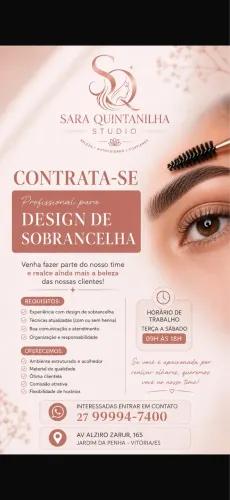 Contrata-se design de sobrancelhas