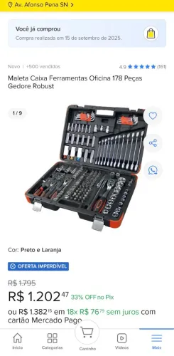 Maleta Caixa Ferramentas Oficina 178 Peças Gedore Robust