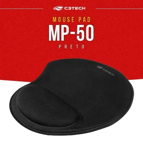 Mousepad Com Apoio de Pulso Ergonômico Mp-50 C3tech *ENTREGA GRÁTIS*