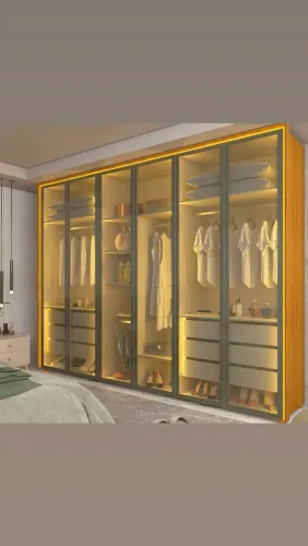 Guarda-roupa roupa casal reflecta com led