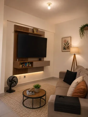 Painel para tv suspenso com gaveta- design moderno 