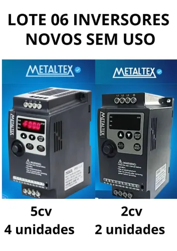 Lote 6 inversores de frequência 5 e 2cv